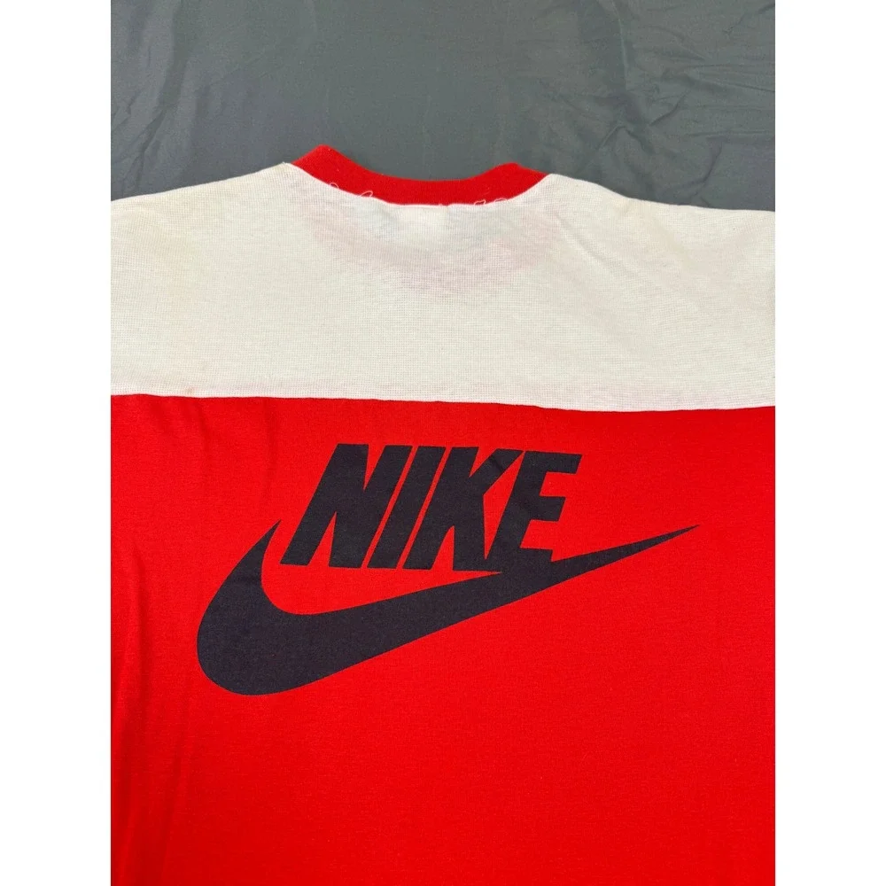 Vintage 90's Nike Colorblock T-Shirt Red White Made in USA Mens M Futura Logo